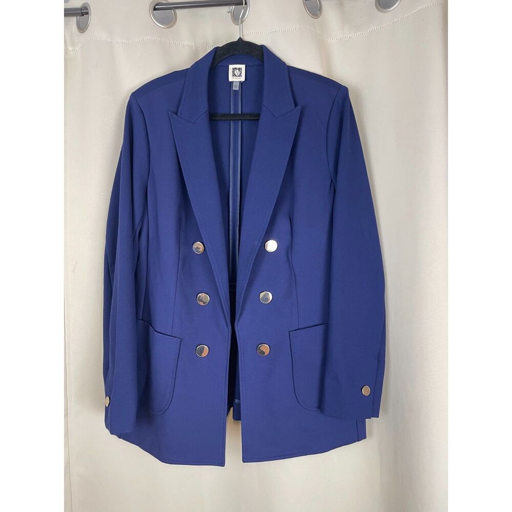 Anne Klein Royal Blue Double-Breasted Blazer